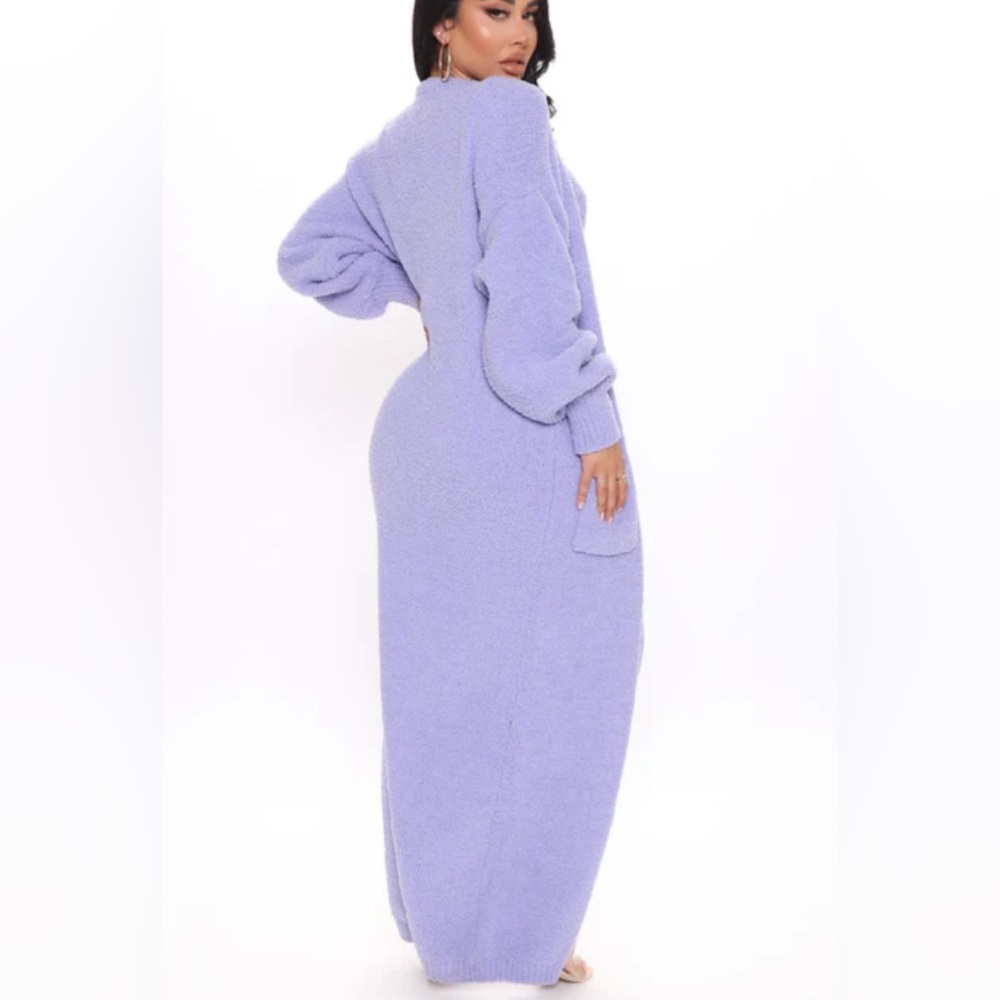 FASHION NOVA OPEN FRONT FLUFFY MAXI CARDIGAN - Picture 2 of 10